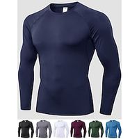 Voor heren Compressieshirt Hardloopshirt Lange mouw Basislaag Sportief Zomer Spandex Ademend Vochtregelerend Zacht Fitness Sportschooltraining Hardlopen Sportkleding Sportkleding Effen Lightinthebox - thumbnail