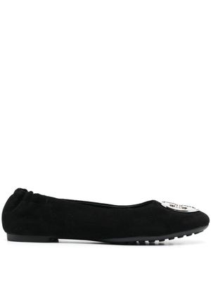 Tory Burch ballerines à plaque logo - Noir