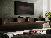 Tv-meubel KINGSTON 2 klapdeuren 210 cm walnoot