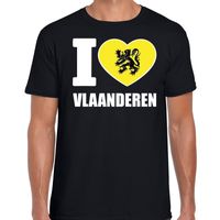 Zwart I love Vlaanderen t-shirt heren - thumbnail
