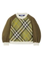 Burberry Kids sweat en coton à empiècement Vintage Check - Vert