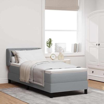 Boxspringbed met matras met matras Lichtgrijs 80 x 200 cm Stof