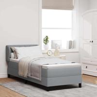 Boxspringbed met matras met matras Lichtgrijs 80 x 200 cm Stof