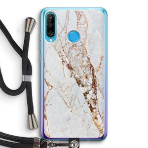 Goud marmer: Huawei P30 Lite Transparant Hoesje met koord