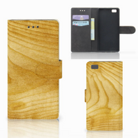 Huawei Ascend P8 Lite Book Style Case Licht Hout