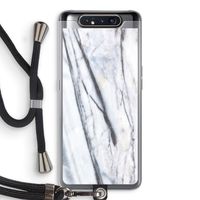Gestreepte marmer: Samsung Galaxy A80 Transparant Hoesje met koord