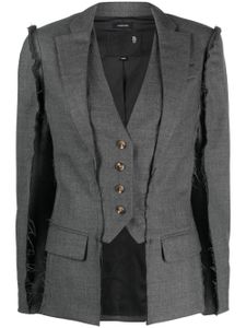 R13 blazer superposé en laine à simple boutonnage - Gris