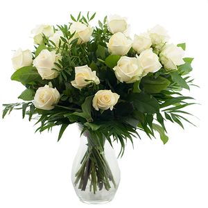 Boeket witte rozen