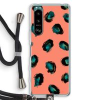 Pink Cheetah: Sony Xperia 5 III Transparant Hoesje met koord Pink Cheetah: Sony Xperia 5 III Transparant Hoesje met koord