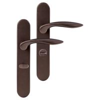 Differnz | Groningen deurkruk | ovaal schild | WC 63mm | brons