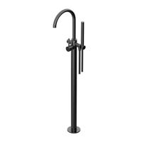 Hotbath COBBER Badmengkraan Vloermontage Gepolijst Zwart PVD (CB177EXTPBP)