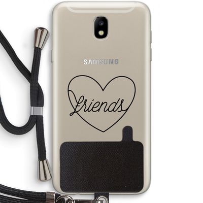 Friends heart black: Samsung Galaxy J7 (2017) Transparant Hoesje met koord