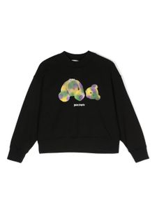 Palm Angels Kids Pop Pa bear-print long-sleeved T-shirt - Noir