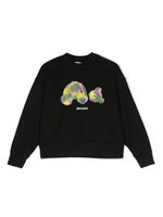 Palm Angels Kids Pop Pa bear-print long-sleeved T-shirt - Noir - thumbnail