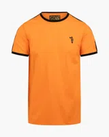 Cruyff Dos Rayas Ringer T-Shirt Heren Oranje - Maat XS - Kleur: Oranje | Soccerfanshop