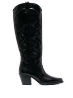 Maje 70mm Western-style leather boots - Noir