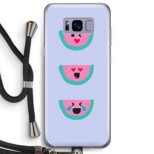 Smiley watermeloen: Samsung Galaxy S8 Plus Transparant Hoesje met koord