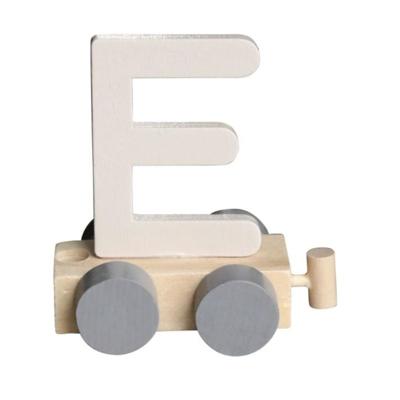 JeP kids houten treinletter E-offwhite