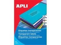 Apli Transparante etiketten ft 210 x 297 mm (b x h), 20 stuks, 1 per blad, doos van 20 blad