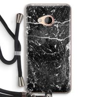 Zwart marmer: HTC U Play Transparant Hoesje met koord