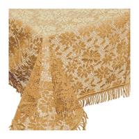 Unique Living tafelkleed/tafellaken - buiten/binnen - goudgeel - 140 x 180 cm - Kant patroon