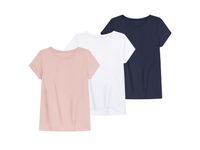 pepperts! Kinderen meisjes T-shirts, 3 stuks, met ronde hals  (146/152, Lichtroze/wit/navy) - thumbnail