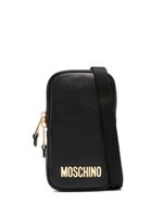 Moschino étui pour smartphone en cuir à logo - Noir - thumbnail