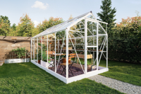 Royal Well Mary IV aluminium tuinkas 212x430 cm wit- - Veiligheidsglas- Royal Well