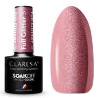 Claresa uv/led gellak 5ml full glitter 5 warm pink