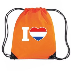 Nylon rugzak I love Holland oranje   -