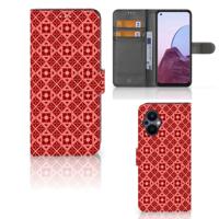 OPPO Reno 8 Lite | OnePlus Nord N20 | Telefoon Hoesje | Batik Rood | Portemonnee hoesje