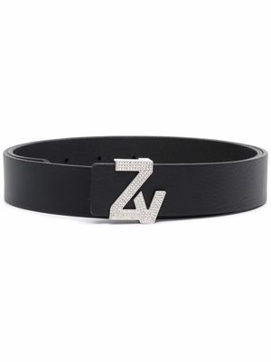 Zadig&Voltaire ceinture en cuir à plaque logo - Noir
