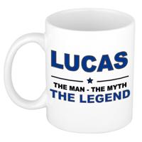 Lucas cadeau mok - man myth legend - naam koffiemok - 300 ml - collega - vaderdag
