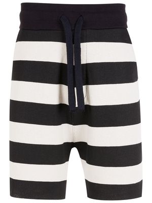 Osklen short de sport à détail rayé - Noir