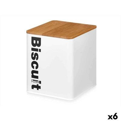 Koekjes- en gebaksdoos Kinvara W5003BM W5003BM Wit Metaal 13,7 x 16,5 x 14 cm 14,4 x 16,5 x 14,4 cm (6 Stuks)