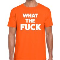 What the Fuck fun t-shirt oranje voor heren 2XL  -