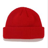 Effen kleuren korte winter brei Skullcap voor mannen/vrouwen maat: M (56-58cm) (rood)