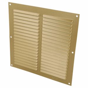 AMIG Ventilatierooster/muurrooster - 200 x 200mm - aluminium - goud - schoepenrooster