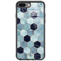 iPhone 8 Plus/7 Plus glazen hardcase - Blue cubes