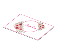 Placemat bloemen Roze bloemen op witte achtergrond