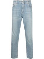 Brunello Cucinelli jean crop à coupe droite - Bleu