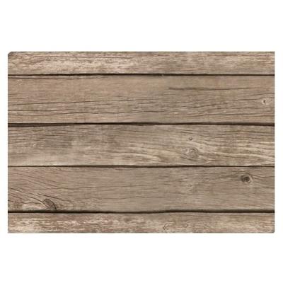 Cosy & Trendy Tafel Placemats - bruin- houten planken print - pvc - 44 x 28 cm - Onderleggers