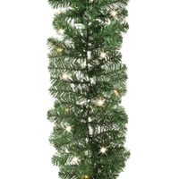 Dennenslinger - groen - met led verlichting - 270 cm - dennen guirlande kerstslinger