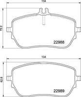 Remblokkenset, schijfrem BREMBO, u.a. fÃ¼r Mercedes-Benz