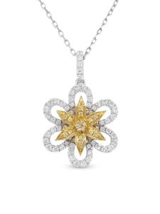 HYT Jewelry collier en or jaune et blanc 18ct pavé de diamants - Argent