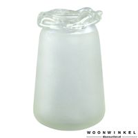 Kate White glass vase high round S - thumbnail