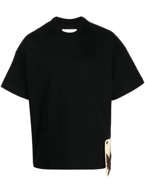 Jil Sander t-shirt en coton à détail de patch - Noir