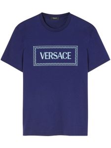 Versace t-shirt 90s Logo brodé - Bleu