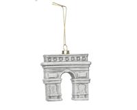 Kersthanger gebouw grijs 16,5 cm