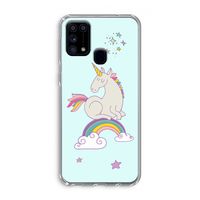 Regenboog eenhoorn: Samsung Galaxy M31 Transparant Hoesje